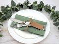 Ehrenplatz Tischdeko Kommunion Eukalyptus Fisch Weiß Grün Vintage 4