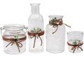 Vasen Kerzenhalter Windlicht Tischdeko Hochzeit Vintage Spitze Deko 4er SET EMMA 1