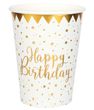 Tischdeko Geburtstag Happy Birthday Gold Pappteller Pappbecher Partygeschirr 3