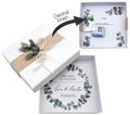 Geldgeschenk Verpackung Personalisiertes Geschenk Hochzeit Herz Weiß Eukalyptus Blätterkranz Mit Namen 2