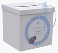 Briefbox Kartenbox Taufe Blau Baby Geburt Tischdeko Personalisiertes Geschenk 1
