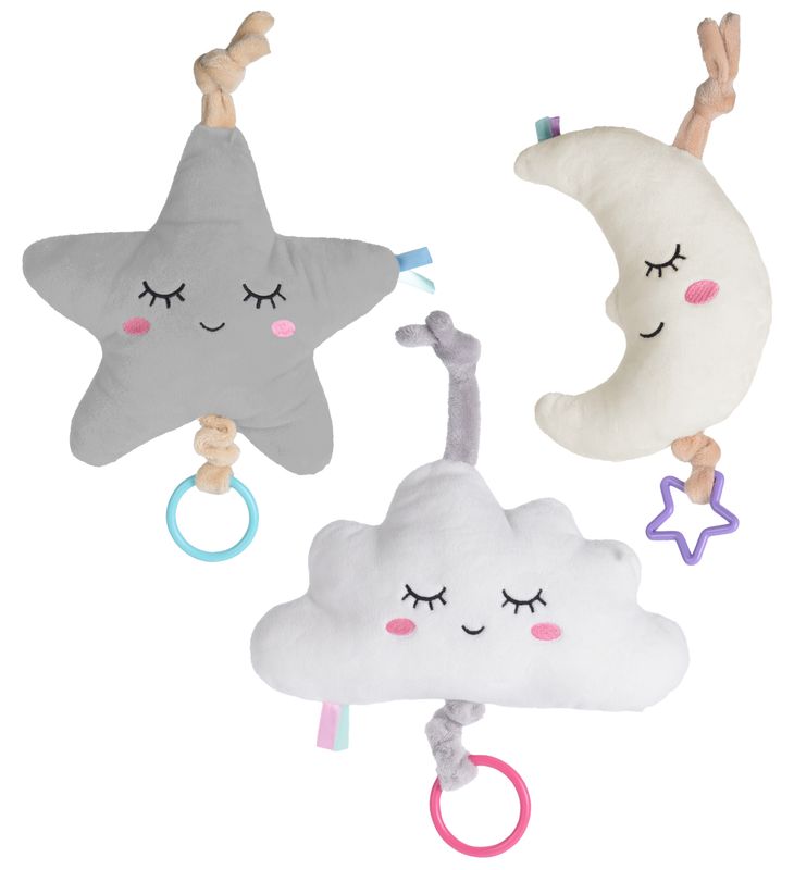 Spieluhr Einschlafhilfe Baby Babyerstausstattung Plüsch Stern Mond Wolke Spielzeug Kleinkind Geschenk Geburt 