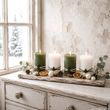 4 Adventskerzen - Kerzen in Grün und Creme, 9 x 6 cm Ø, Brenndauer ± 27h, 100% deutsche Herstellung & Qualität 4
