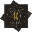 Servietten Tischdeko Geburtstag Schwarz Zahlen Gold 18 20 30 40 50 60 70 Jubiläum Party Deko 5