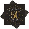 Servietten Tischdeko Geburtstag Schwarz Zahlen Gold 18 20 30 40 50 60 70 Jubiläum Party Deko 6
