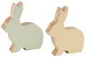 Hase Holz Gelb Grün Dekofigur Ostern Frühling Groß Deko Mangoholz 1
