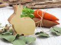 Hase Holz Gelb Grün Dekofigur Ostern Frühling Groß Deko Mangoholz 3