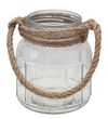 Windlicht Glas Seil transparent Maritim Frühling Sommer Tischdeko Deko 14,5cm 1