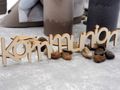 Tischdeko Kommunion Taupe Greige Grau Fische SET 20 Personen Deko 5