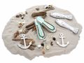 Tischdeko Maritim Streudeko MIX Sand Muscheln Anker Fische Weiß Zehentrenner Türkis 650g 1