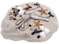 Tischdeko Maritim Streudeko MIX Maritim Sand Muscheln Seesterne Steine Fische Grau Zehentrenner gestreift Deko 650g 1