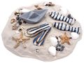 Streudeko MIX Tischdeko Maritim Sand Muscheln Boot Grau Fische Blau Weiß Zehentrenner gestreift Deko 850g 1