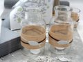 Vase Tischdeko Fisch Leinen Natur Grau Weiß Kommunion Konfirmation Deko 2 Stück 2