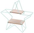 Regal Stern Metall Dekoregal Rosa Grün Hellblau Grau Aufbewahrung Zwei Ebenen Holz Deko 3