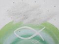 Kommunion Konfirmation Tischdeko Mint Grün Salbei Weiß Fisch SET 20 Personen 4