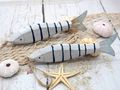 Fische Holz Anhänger Deko Maritim Weiß Blau Sommer Party Tischdeko Wanddeko 2 Stück 5