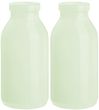Vasen Flaschen Grün Hellgrün Softgrün Tischdekoration Blumenvase Glas Kommunion Konfirmation 2 Stück 1