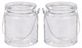 Windlicht Glas mit Bügel Silber Teelichtglas Deko Hochzeit Kommunion Konfirmation Geburtstag 2 Stück 1