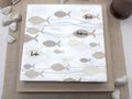 Tischdeko Kommunion Konfirmation Fisch Glaube Beige Natur Vasen Streudeko SET 20 Personen  6