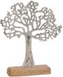 Baum des Lebens auf Holzsockel Alu Lebensbaum Kommunion Konfirmation Tischdeko Deko 27cm 1