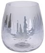 Kerzenhalter Teelichthalter Glas Grau Silber Weiß Schnee Eiszapfen Teelichtglas Advent Weihnachten Tischdeko Deko 1