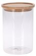 Vorratsglas mit Holzdeckel Glasdose Gewürzglas Aufbewahrung Küche Bad Vorratsdose 18cm 1