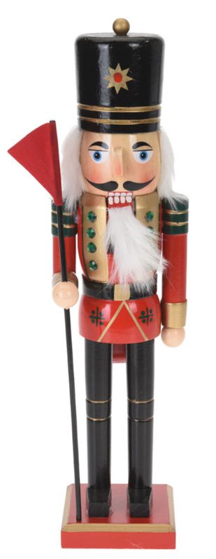 Nussknacker Holz Rot Grün Schwarz Gold 38cm Weihnachtsdeko Weihnachten Deko Figur