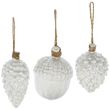 Hängedeko Zapfen Eichel Weiß Glitzer Christbaumschmuck Baumschmuck Weihnachten Deko 3 Stück 1