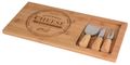Käsebrett mit Käsemesser Gabel Bambus Holz Käseplatte Servierbrett Käse 38cm 1