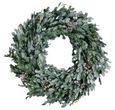Türkranz Wandkranz Adventskranz Weihnachten Grün Silber Buchsbaum-Kranz Ø35cm  1