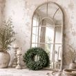 Kranz aus Buchsbaum 35cm konserviert – Weihnachtskranz-Herbstkranz mit Silber Kugeln & Glitter 3
