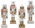 Nussknacker Figur Weiß Gold Holz 25cm Holzfigur Weihnachtsdeko Weihnachten Deko  1