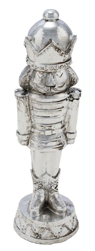 Dekofigur Soldat in Silber für die Adventszeit und als Weihnachtsdeko
