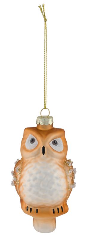 Christbaumschmuck Eule Orange Weihnachtsbaumschmuck aus Glas Weihnachtsbaumkugel