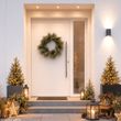 Tannenkranz 50 cm mit Zapfen Frost Effekt – Weihnachtskranz Türkranz Winterdeko 4