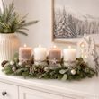 4 Adventskerzen Kerzen Beige Weiß mit Stern - Weihnachten Tischdeko Deko  3