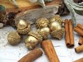 Dekoeichel in Gold Streudeko Basteln Tischdeko Weihnachten Herbst  3