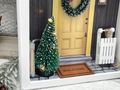 Tanne Schlitten Geldgeschenk Verpackung Weihnachten Winter gelbe Tür LED XMAS Geschenk 3