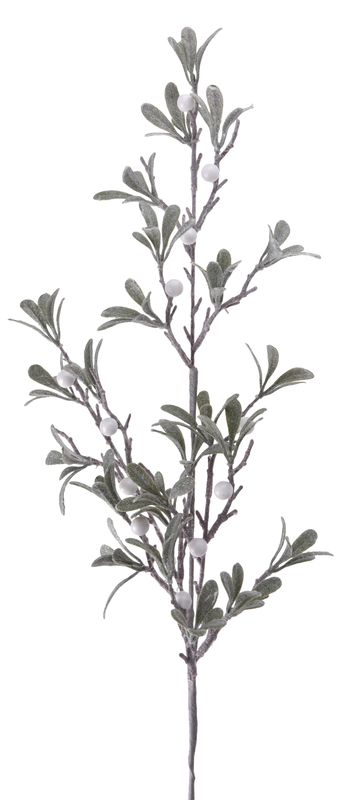Beerenzweig Dekozweig Grün mit Beeren künstlich Tannenzweig Weihnachten Deko 73cm