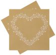 Goldene Servietten mit Herz als Tischdeko zur Hochzeit und Goldhochzeit 12 Stück 1