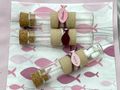 Gastgeschenke Kommunion und Konfirmation Glasröhrchen mit Fisch Rosa Mauve  4