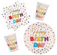 Tischdeko Geburtstag Happy Birthday Bunt Pappteller Pappbecher Servietten Partygeschirr 1