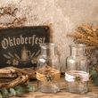 Vase aus Glas mit Edelweiß als Bayerische Tischdeko für Oktoberfest Geburtstag & Party 2 Stück 3