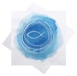 Servietten zur Kommunion und Konfirmation mit symbolischem Fisch im Aquarell Design als Tischdeko 20 Stück 1