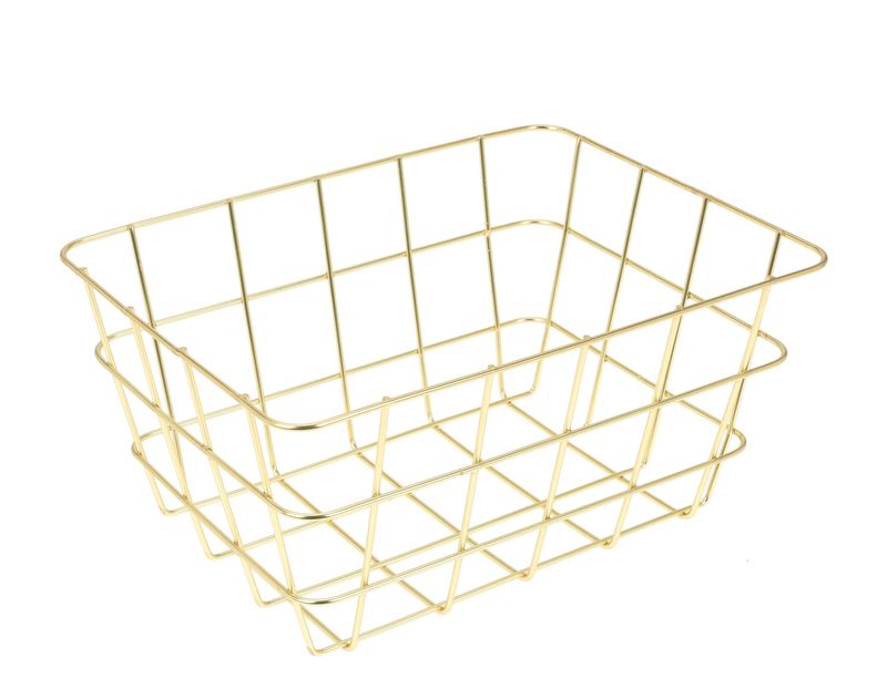 Korb Metall Gold Klein Metallkorb Aufbewahrungskorb Drahtdesign Deko Küche Bad
