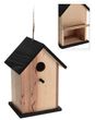 Vogelhaus Holz Natur Dach Schwarz Deko Garten Nistkasten Vogelhäuschen 23cm H 1