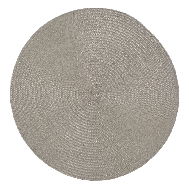 Platzset Tischset Rund Grau Tischdeko Ø38 cm Flechtoptik