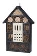 Insektenhaus aus schwarzem Holz als Gartendeko und nützliche Niststätte 50cm Höhe 2