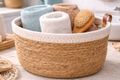 Seegras Korb Deko für Bad, Wohnzimmer, Kinderzimmer oder als Geschenk Korb für Brot, Pflanze, Handtücher, Kosmetik 4
