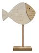 Fisch Aufsteller Holz Creme 21 cm H als Tischdeko und als maritime Dekofigur 3